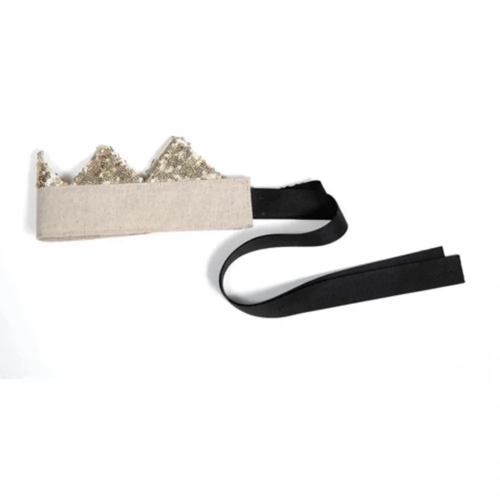Sparkling Gold and Black Kids' Crown Headband